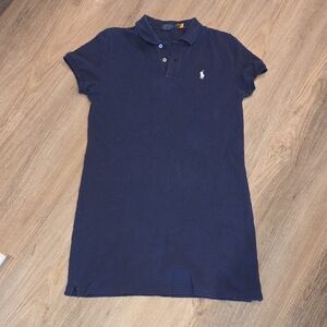 Polo by Ralph Lauren Dark Blue Casual Dress Size Large Mini Mesh